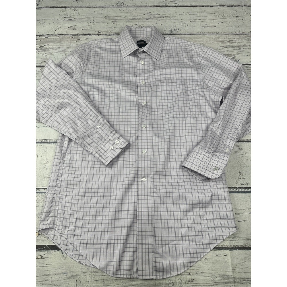 Jos A Bank Shirt Men's 16 34 Lavender Tailored Fit Reserve Button Long Sleeve